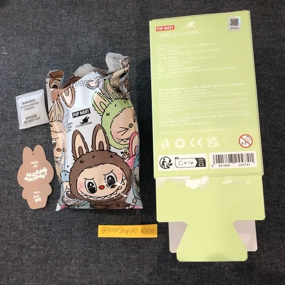 Labubu Macaron TOFFEE Vinyl Face Plush Pendant Bag Charm - Picture 2 of 5